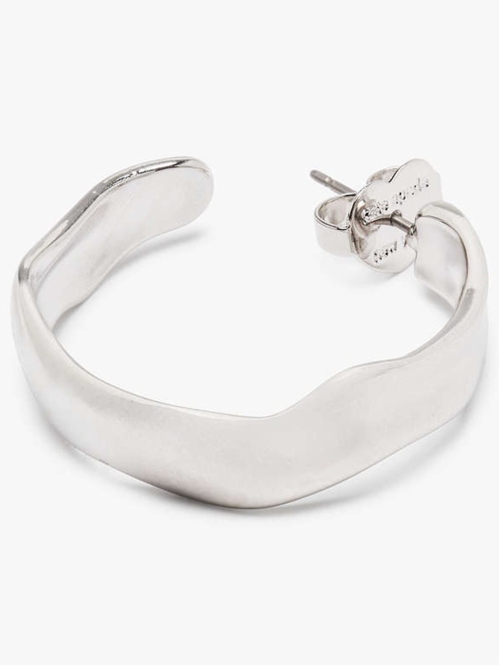 NWT $78 kate spade Molten Hoops - Silver - Picture 2 of 8
